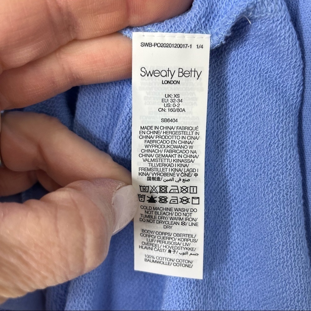 Sweaty Betty Cotton Essentials T Shirt Dress Periwinkle Blue Size XS Crewneck - Picture 8 of 8